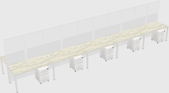 Shared rectangular cubicle