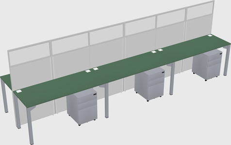 Shared rectangular cubicle
