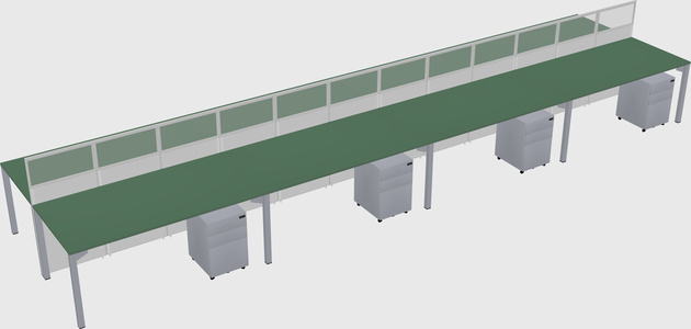 Shared rectangular cubicle