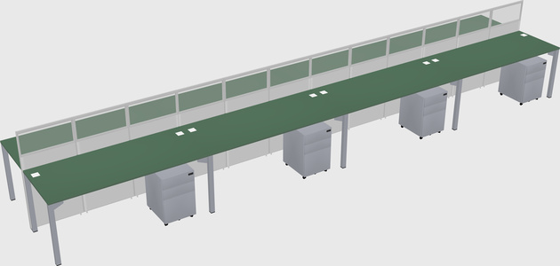 Shared rectangular cubicle