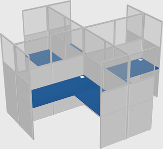 Shared l-shaped cubicles