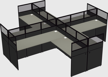Shared l-shaped cubicles