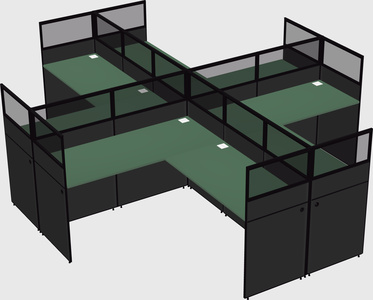 Shared l-shaped cubicles