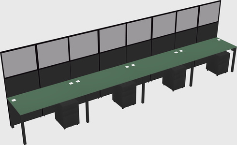 Shared rectangular cubicle