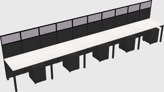 Shared rectangular cubicle