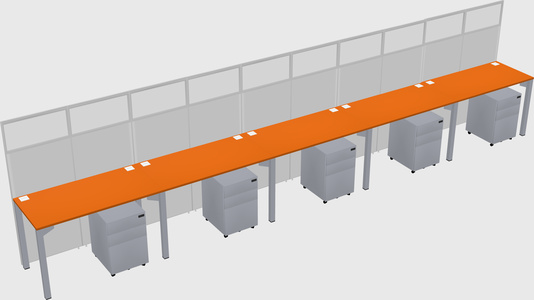 Shared rectangular cubicle