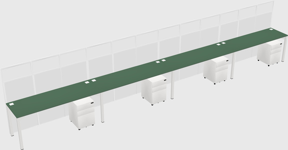 Shared rectangular cubicle