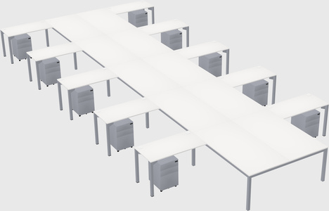 Shared l-shaped desk