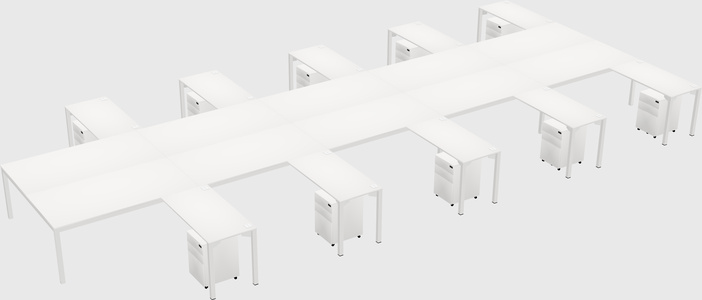 Shared l-shaped desk