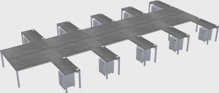 Shared l-shaped desk
