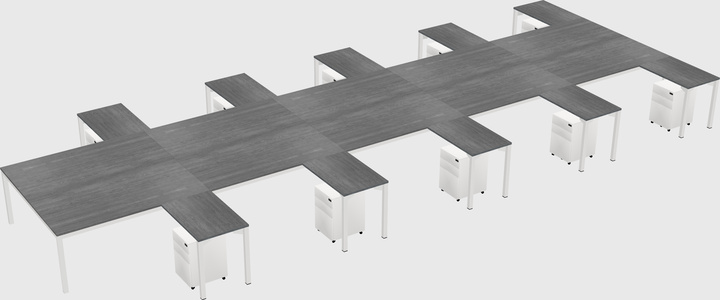 Shared l-shaped desk