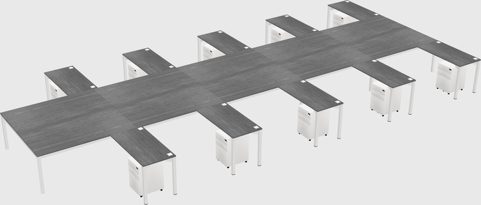 Shared l-shaped desk
