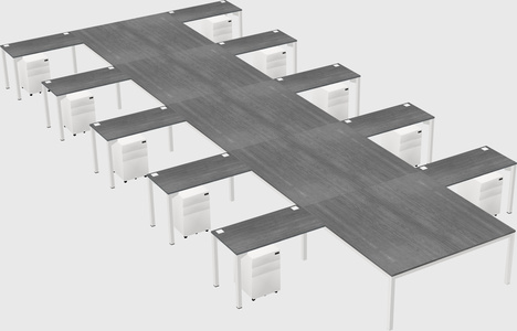 Shared l-shaped desk