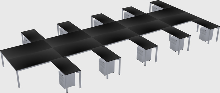 Shared l-shaped desk