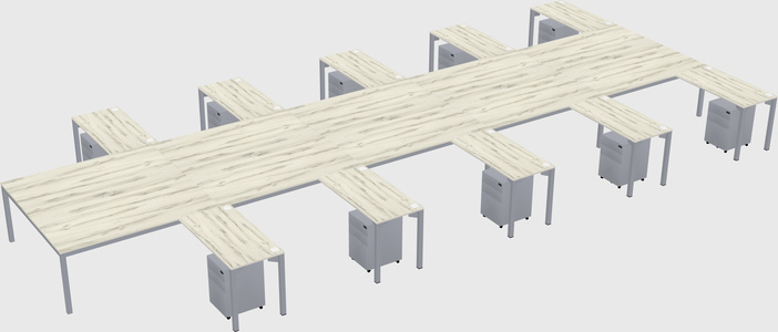 Shared l-shaped desk