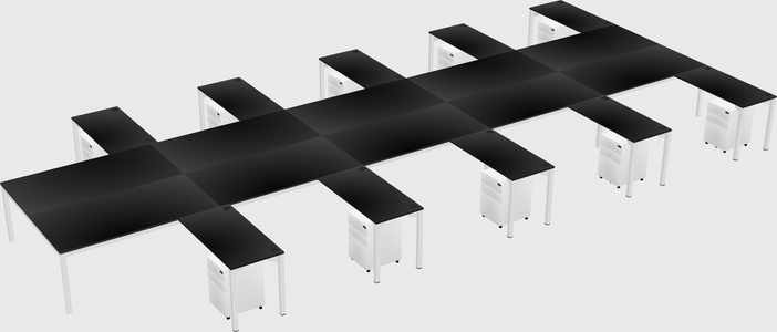Shared l-shaped desk