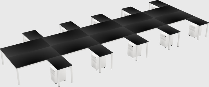 Shared l-shaped desk