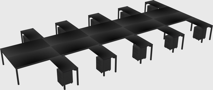 Shared l-shaped desk