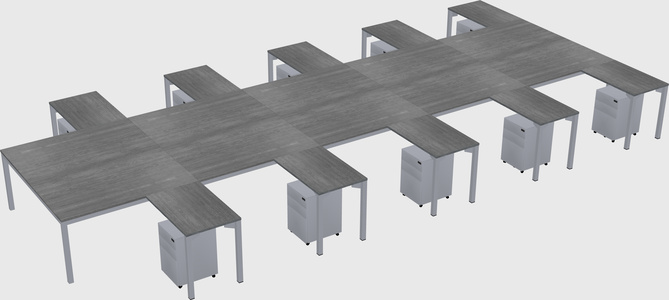 Shared l-shaped desk