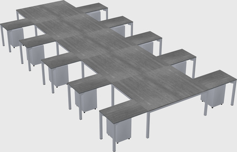 Shared l-shaped desk