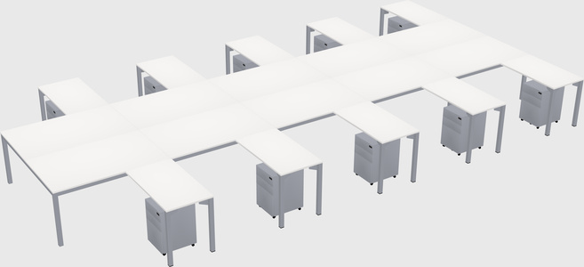 Shared l-shaped desk