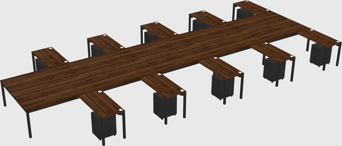 Shared l-shaped desk