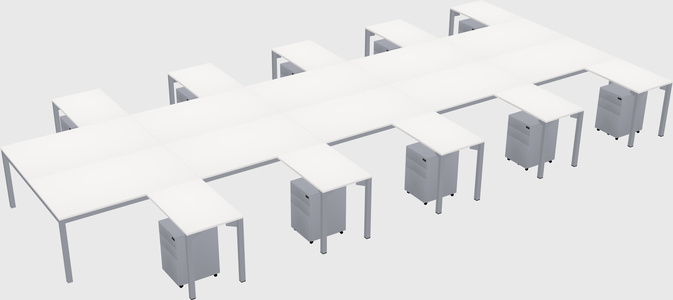 Shared l-shaped desk