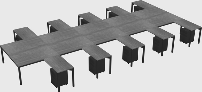 Shared l-shaped desk