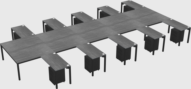 Shared l-shaped desk