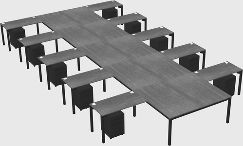 Shared l-shaped desk