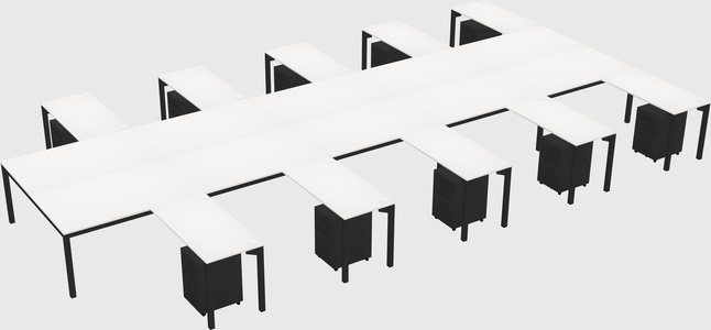 Shared l-shaped desk