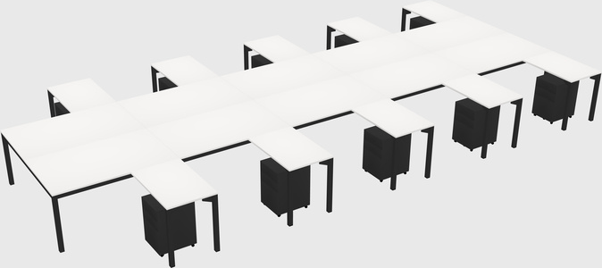 Shared l-shaped desk