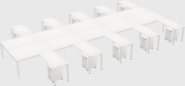 Shared l-shaped desk
