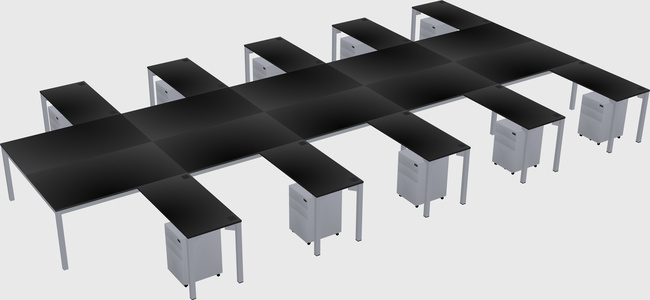Shared l-shaped desk