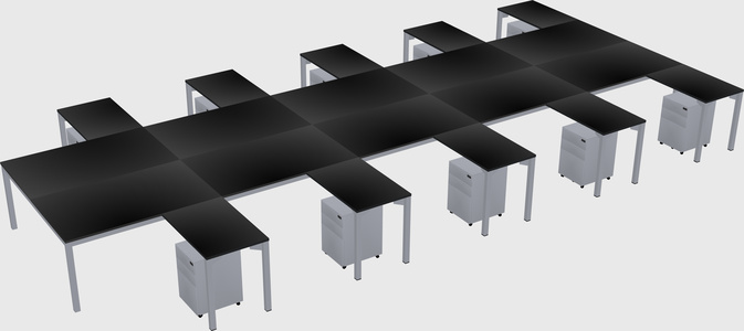 Shared l-shaped desk