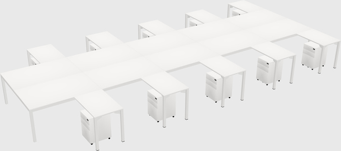 Shared l-shaped desk