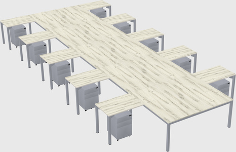 Shared l-shaped desk