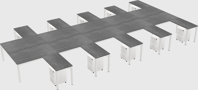 Shared l-shaped desk