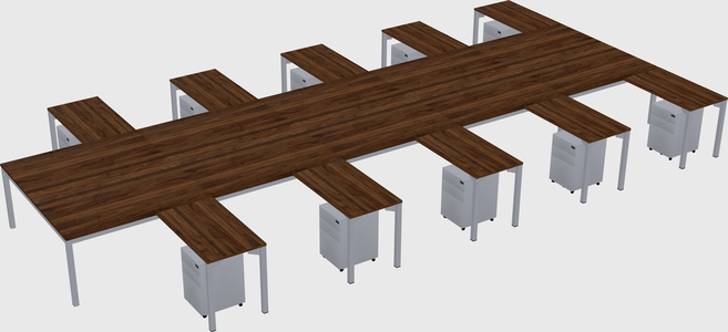 Shared l-shaped desk