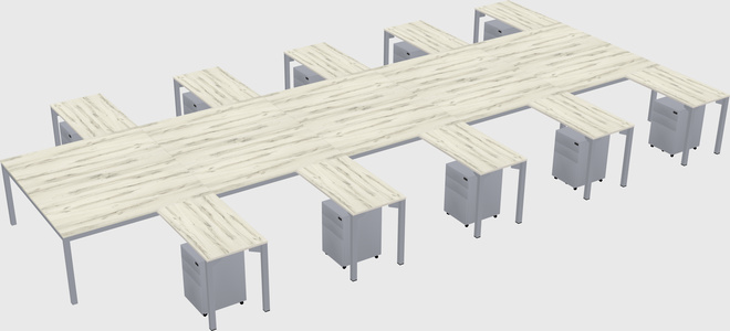 Shared l-shaped desk