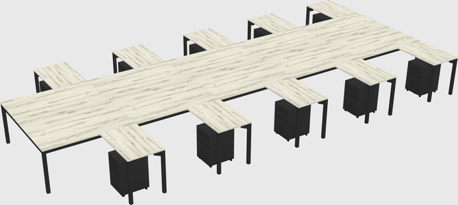 Shared l-shaped desk