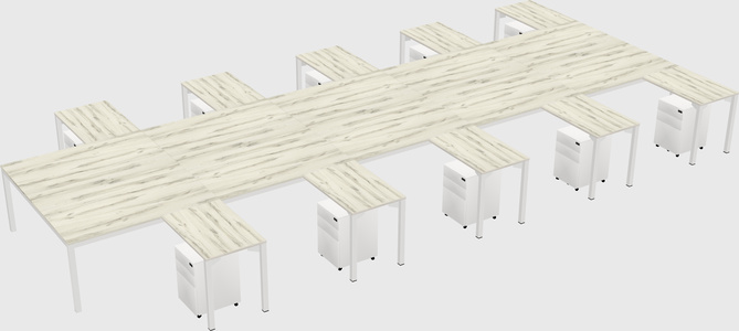 Shared l-shaped desk