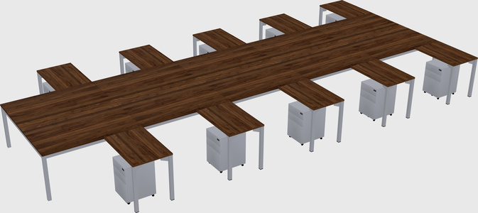 Shared l-shaped desk