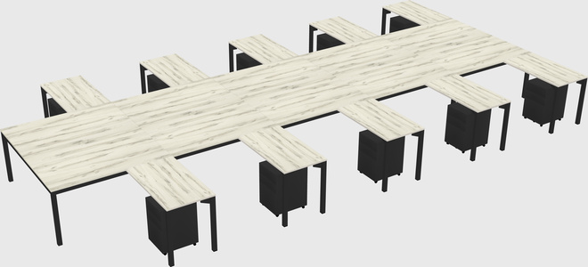 Shared l-shaped desk