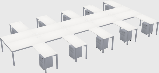 Shared l-shaped desk