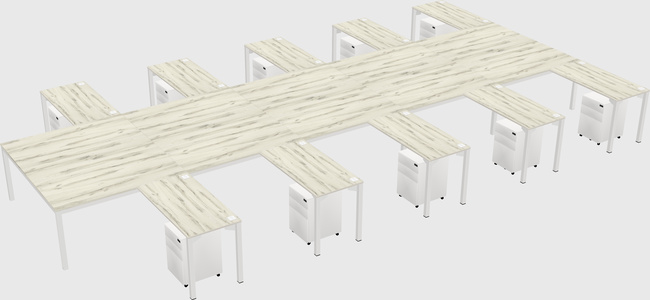 Shared l-shaped desk