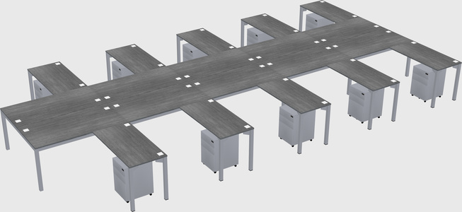 Shared l-shaped desk