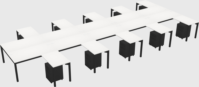 Shared l-shaped desk