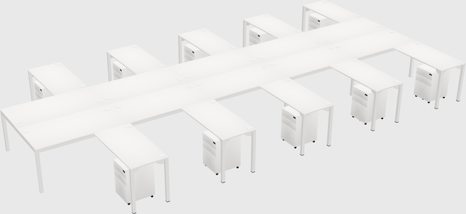 Shared l-shaped desk