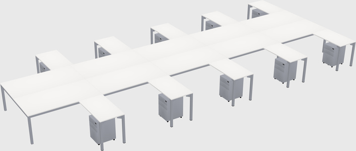 Shared l-shaped desk